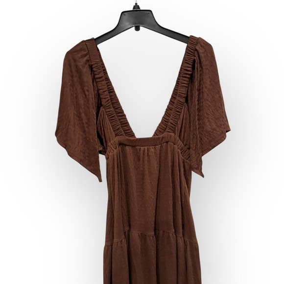 Free People La La Tiered Flutter Sleeve Maxi Dress Size small - Picture 7 of 12